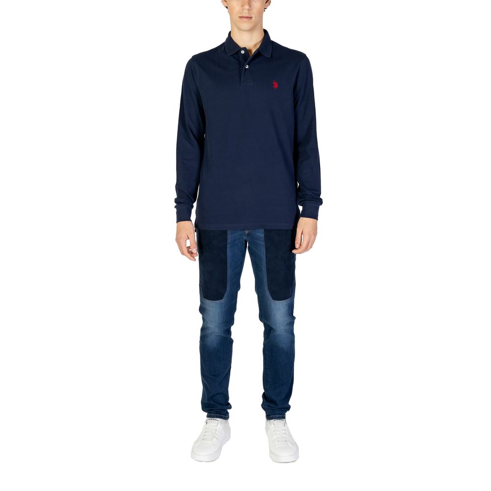 Tricou cu mânecă lungă din bumbac albastru US POLO ASSN.