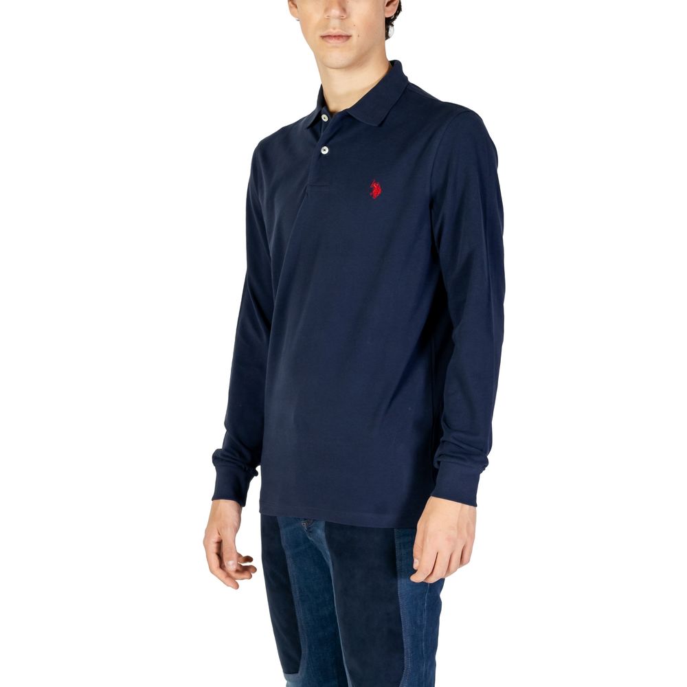 Tricou cu mânecă lungă din bumbac albastru US POLO ASSN.