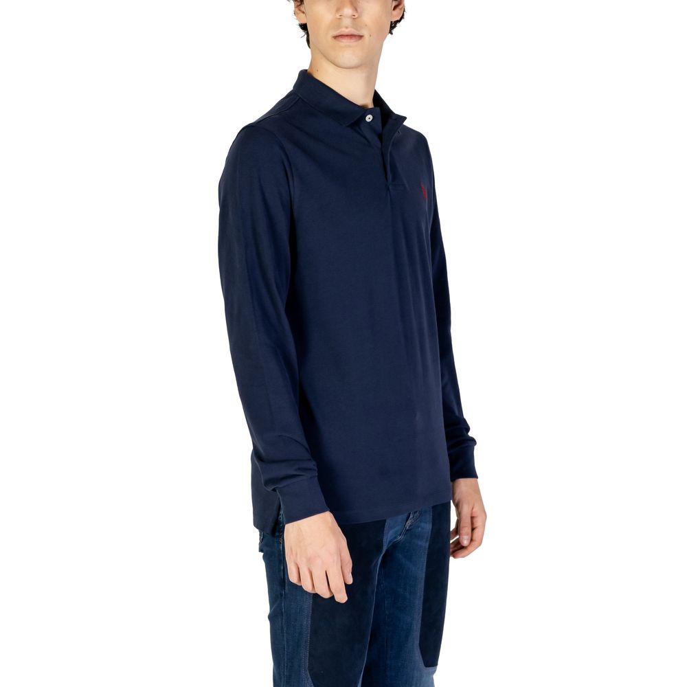 Tricou cu mânecă lungă din bumbac albastru US POLO ASSN.