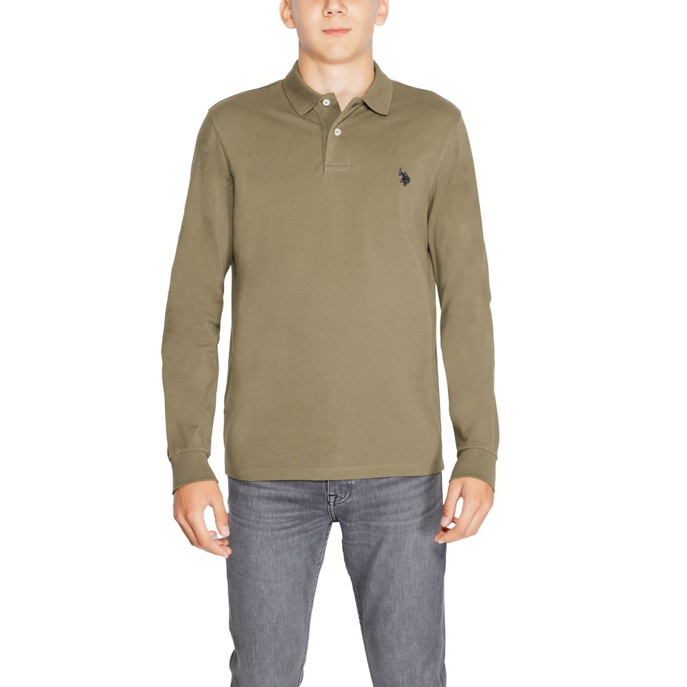 Tricou cu mânecă lungă din bumbac verde US POLO ASSN.