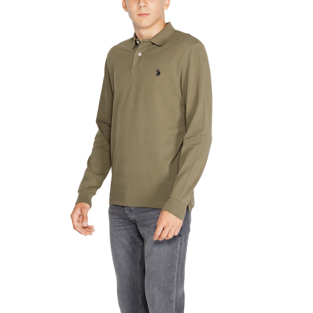 Tricou cu mânecă lungă din bumbac verde US POLO ASSN.