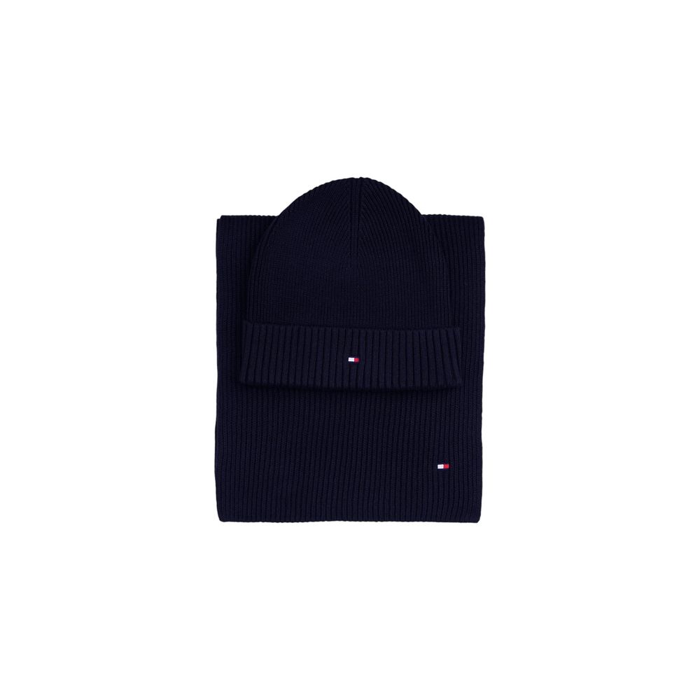 Eșarfă Tommy Hilfiger albastră din bumbac