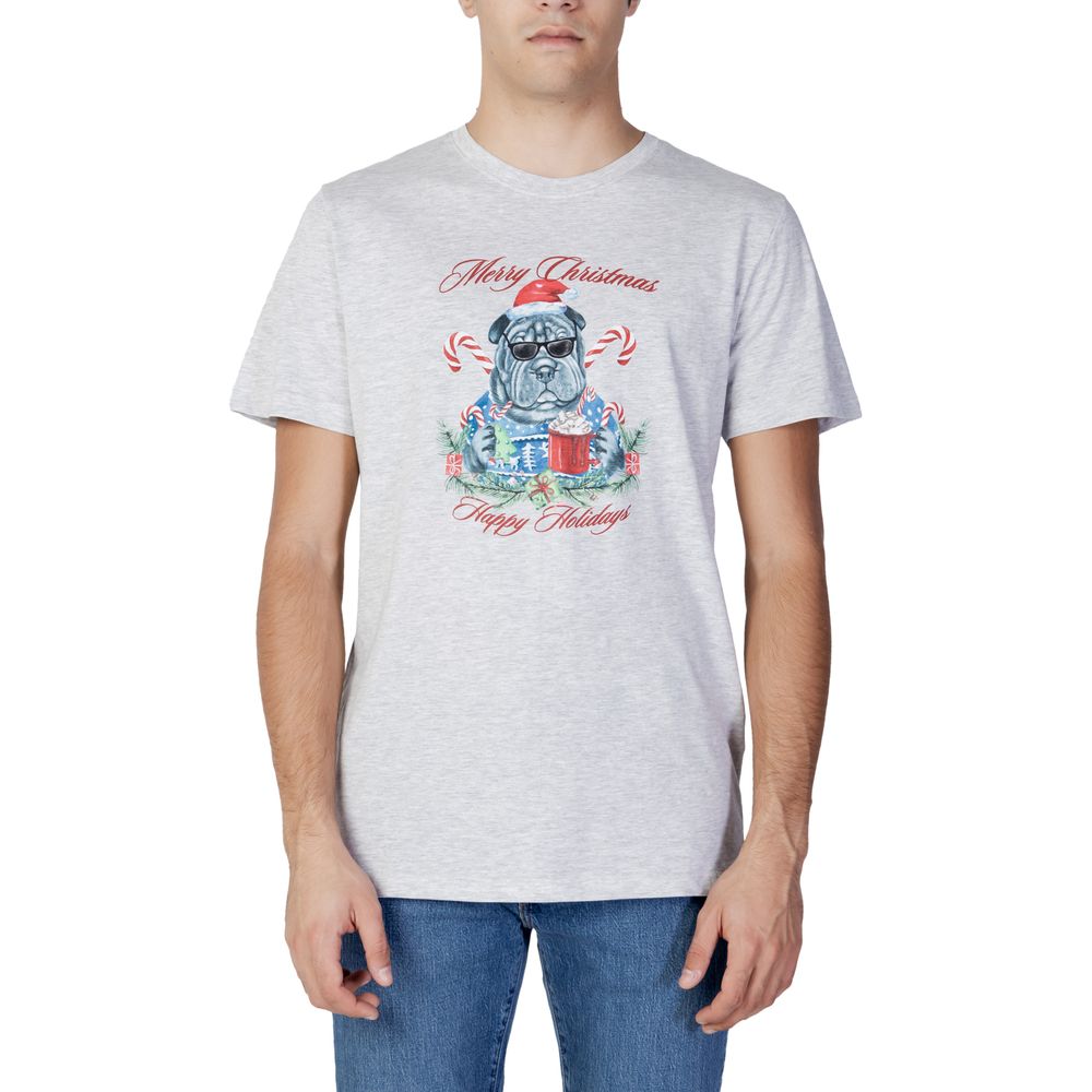 Tricou Jack Jones gri din bumbac