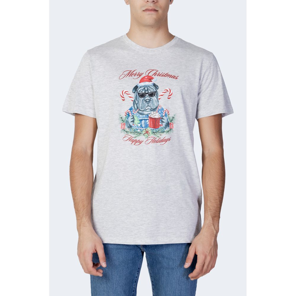 Tricou Jack Jones gri din bumbac