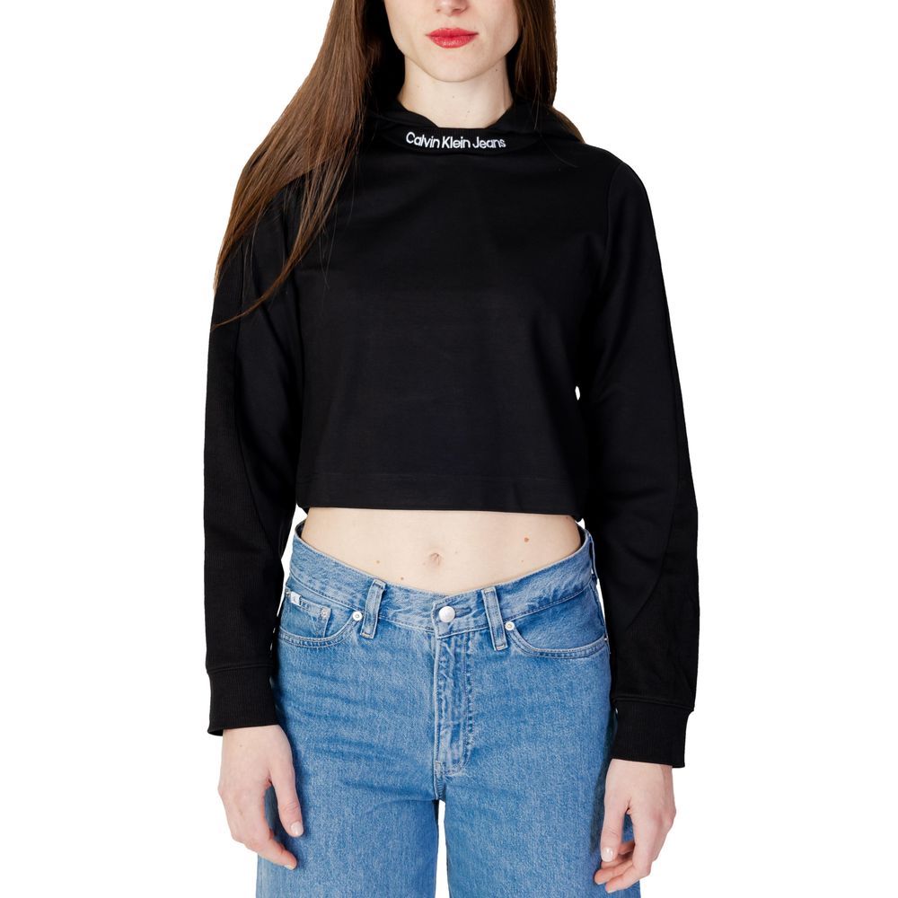 Bluze și tricou Calvin Klein Jeans din viscoză neagră