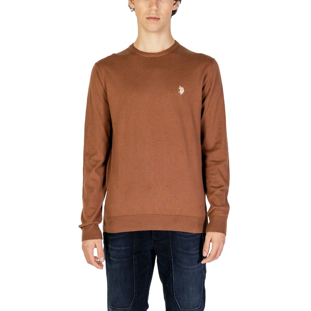 Pulover bej din bumbac US POLO ASSN.