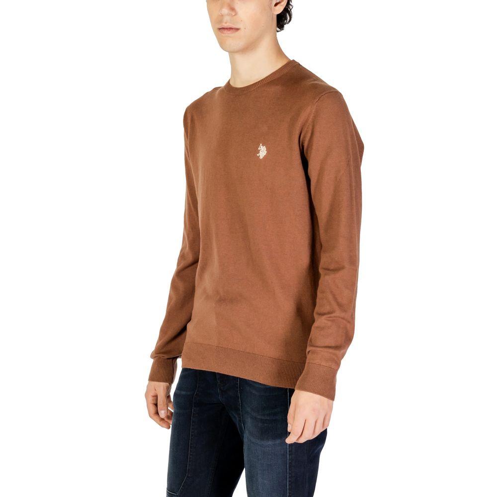 Pulover bej din bumbac US POLO ASSN.
