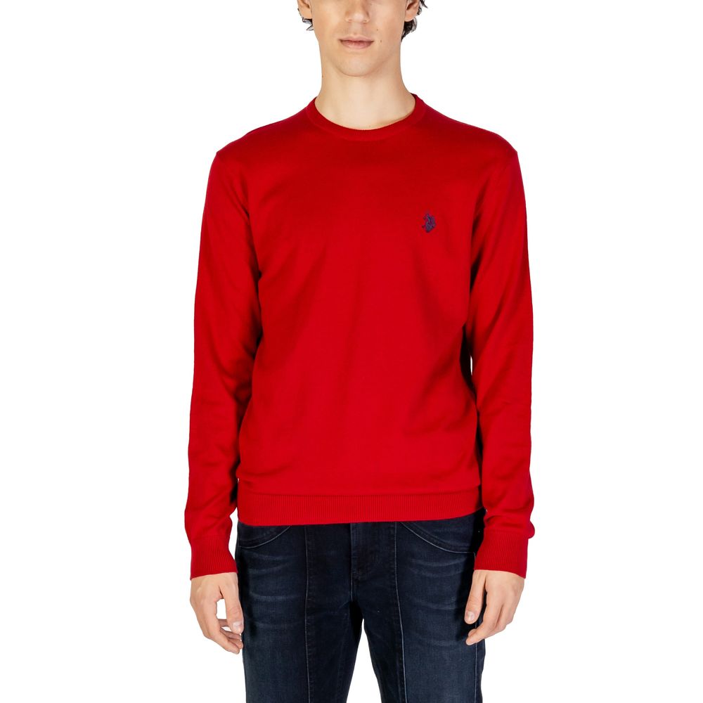 Pulover roșu din bumbac US POLO ASSN.