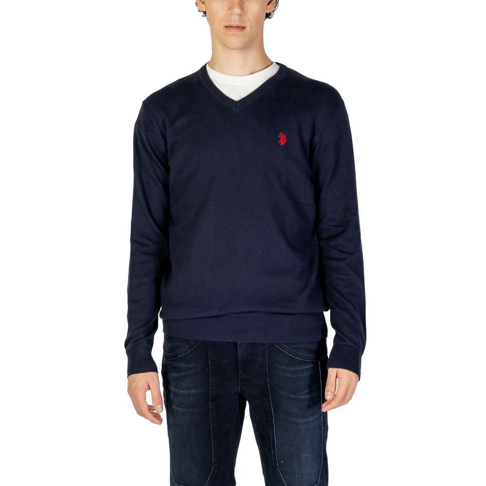 Pulover albastru din bumbac US POLO ASSN.