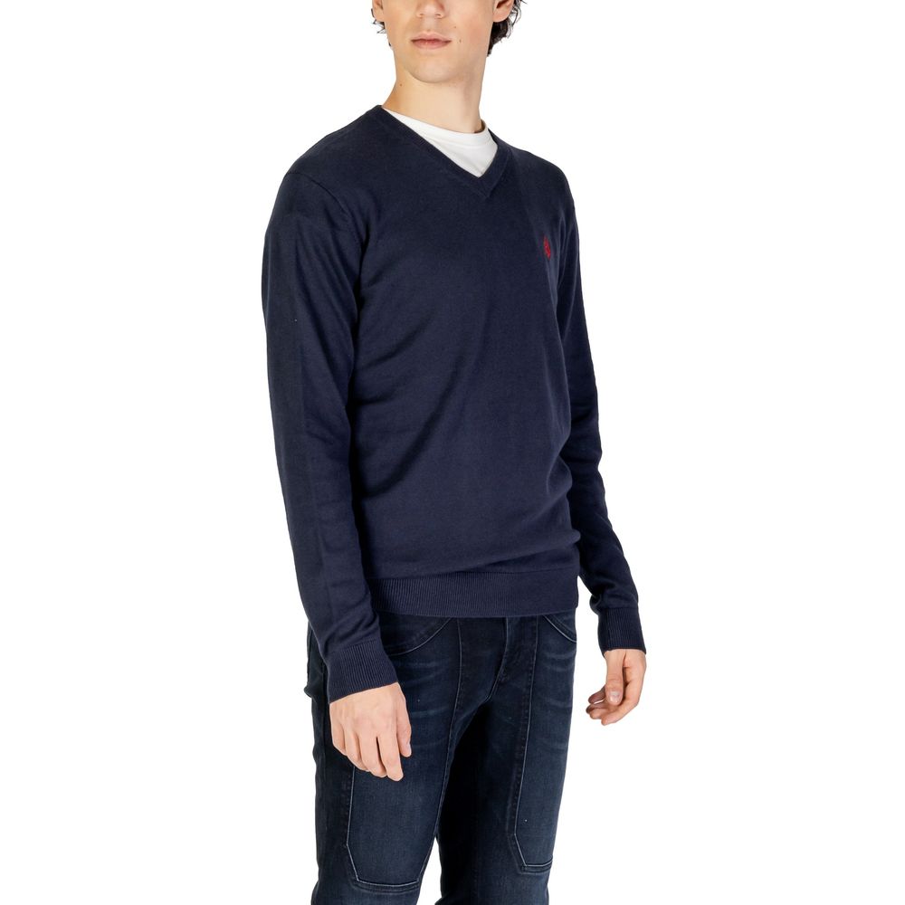 Pulover albastru din bumbac US POLO ASSN.