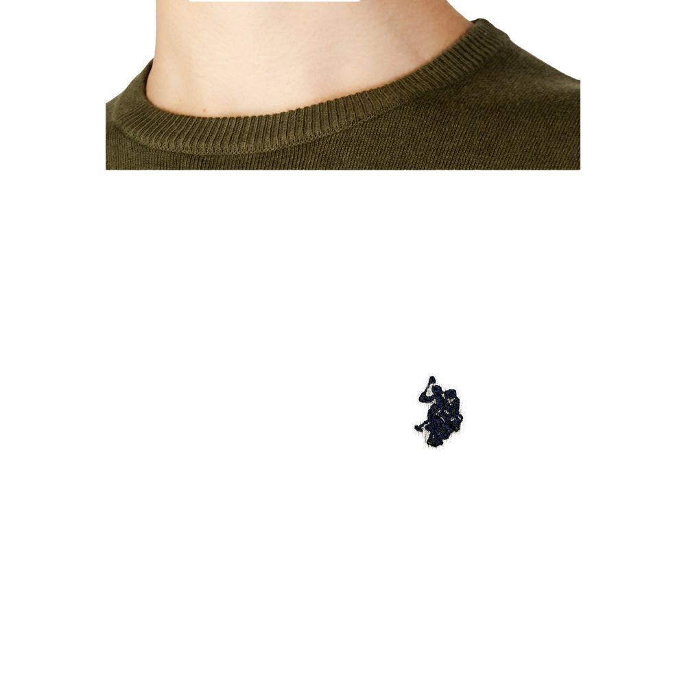 Pulover verde din bumbac US POLO ASSN.