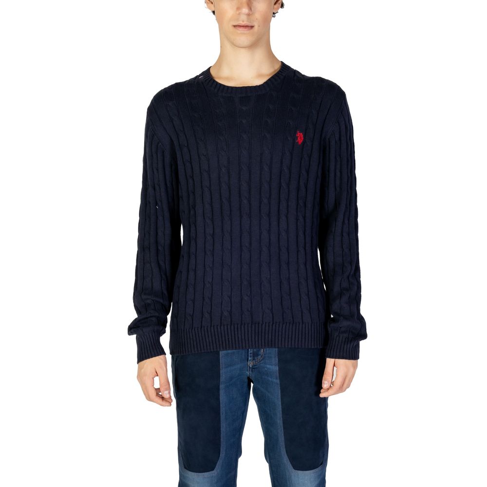 Pulover albastru din bumbac US POLO ASSN.