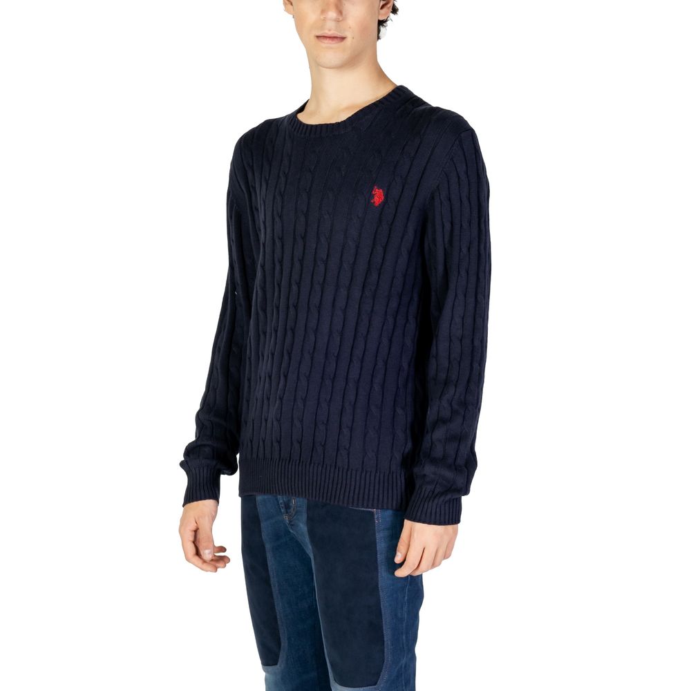 Pulover albastru din bumbac US POLO ASSN.