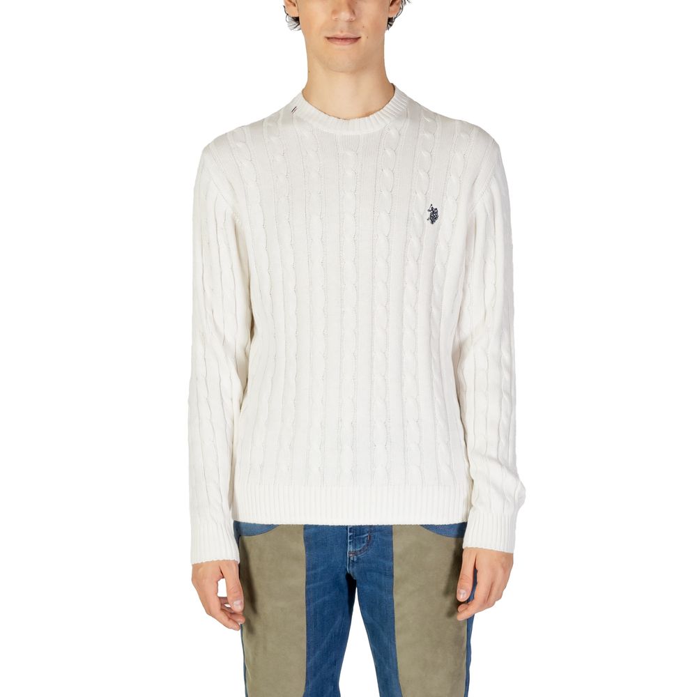 Pulover alb din bumbac US POLO ASSN.