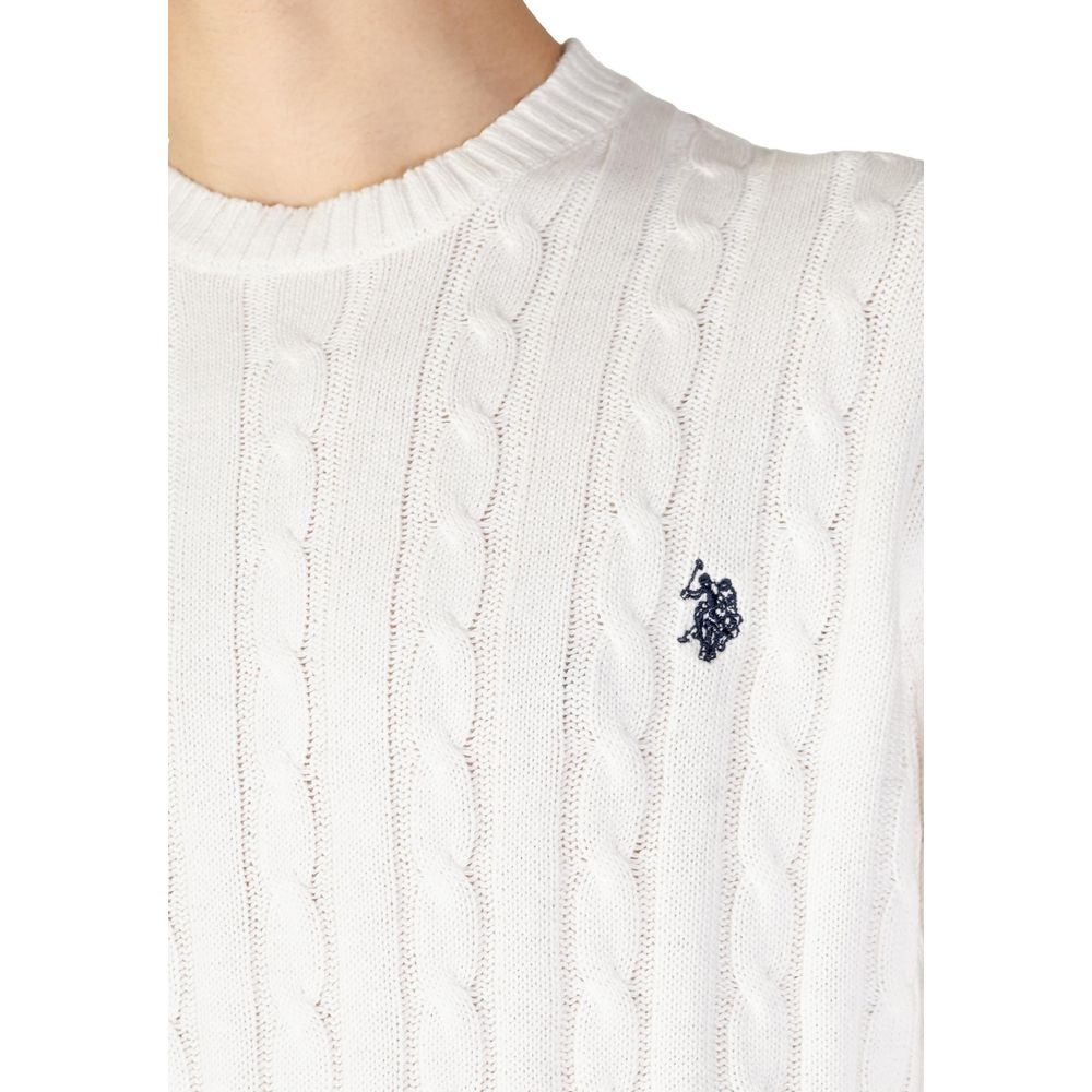 Pulover alb din bumbac US POLO ASSN.