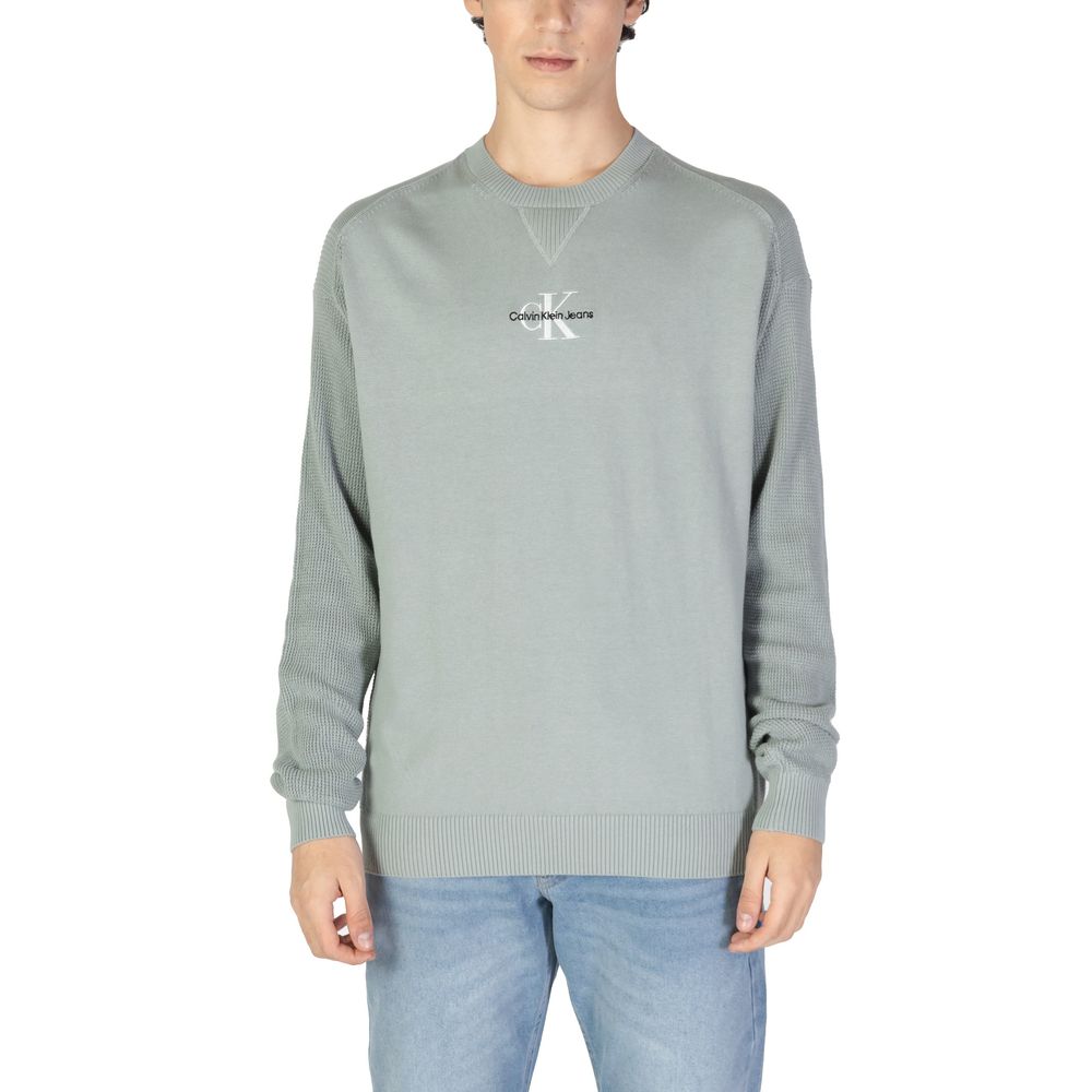Pulover Calvin Klein Jeans verde din bumbac