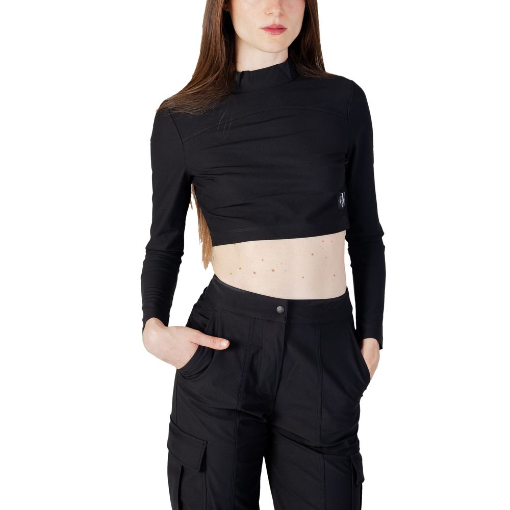 Bluze și tricou Calvin Klein Jeans negre din poliester reciclat