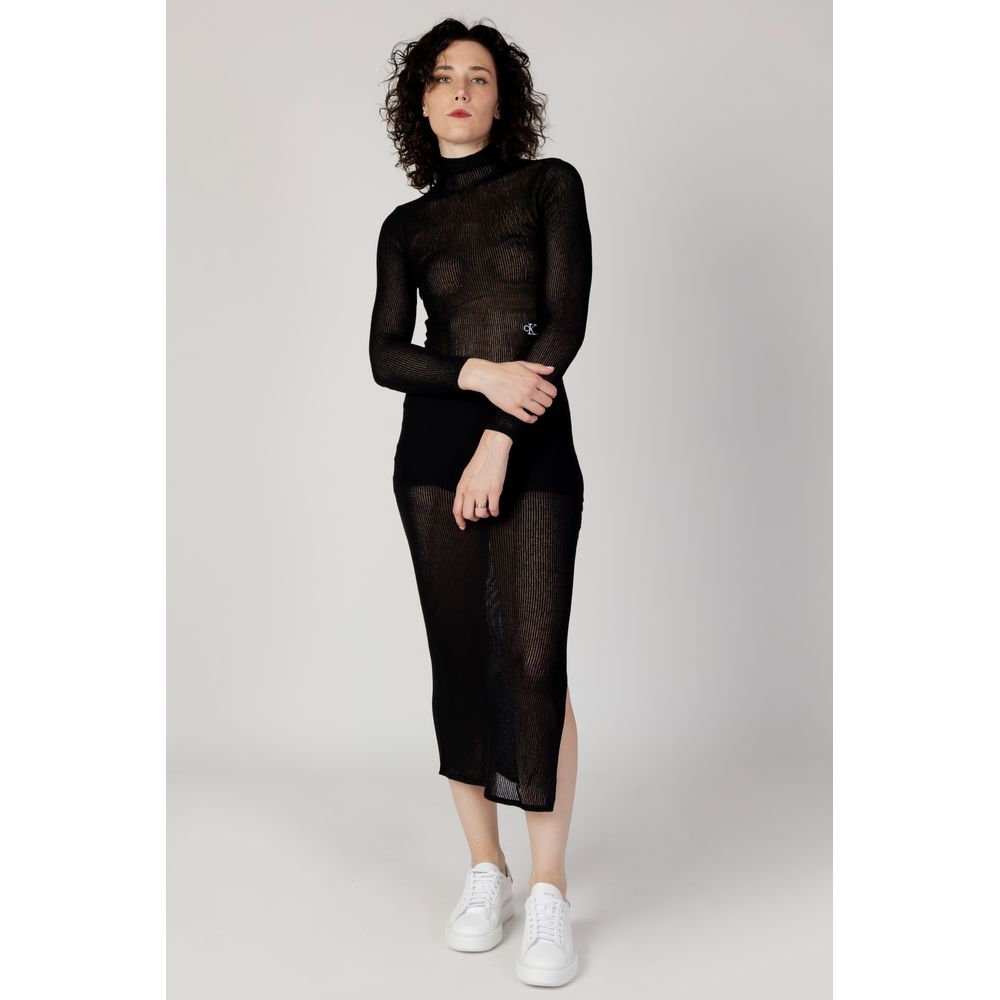 Rochie neagră Marabou de la Calvin Klein Jeans