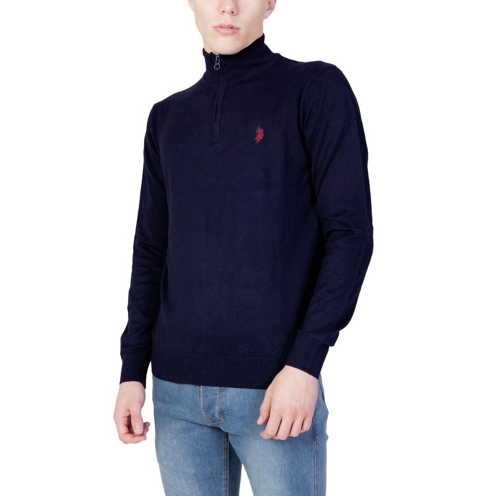 Pulover albastru din bumbac US POLO ASSN.