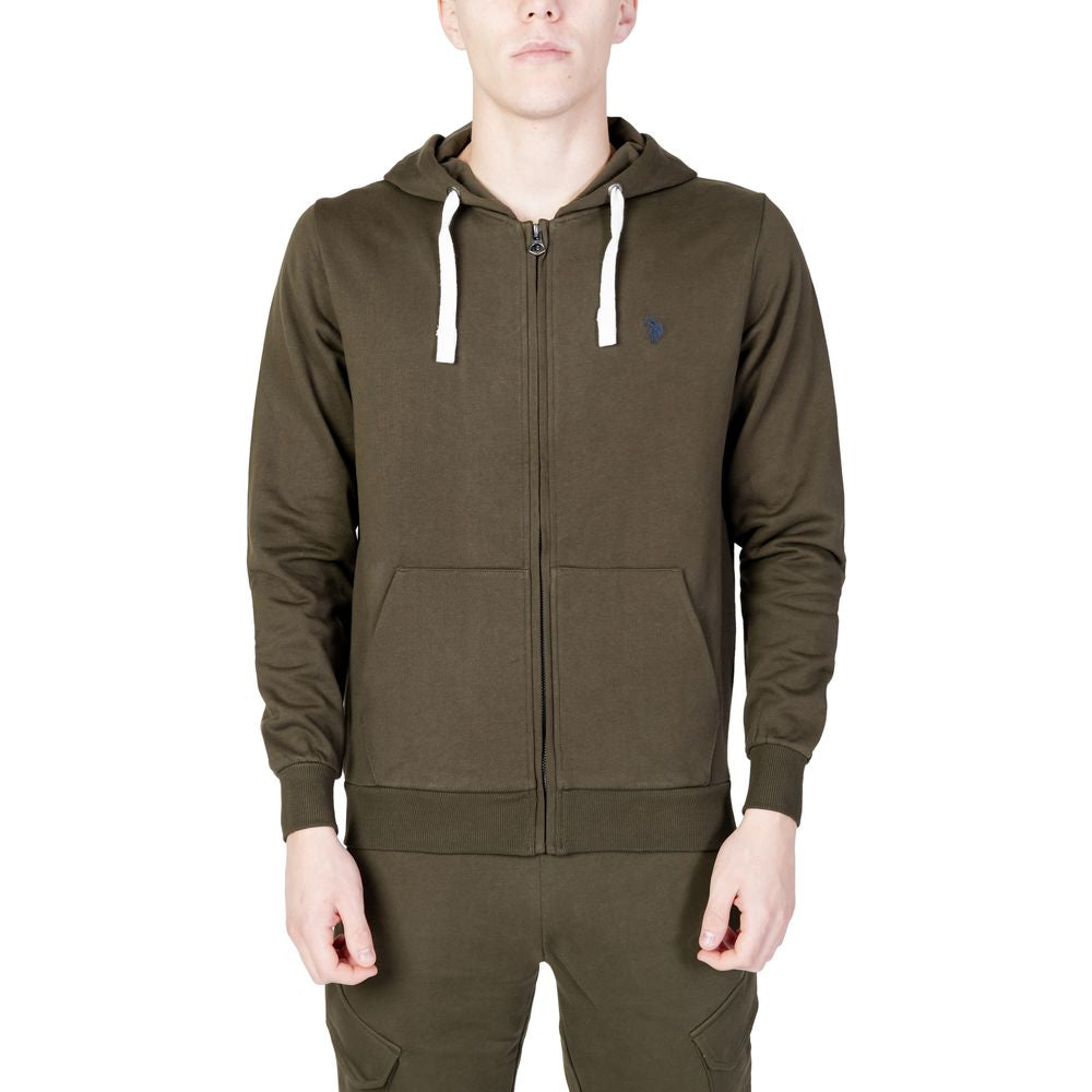 Pulover verde din bumbac US POLO ASSN.
