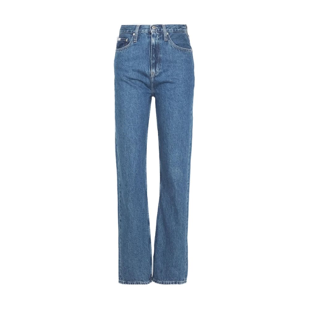 Blugi și pantaloni din bumbac albastru deschis Calvin Klein Jeans