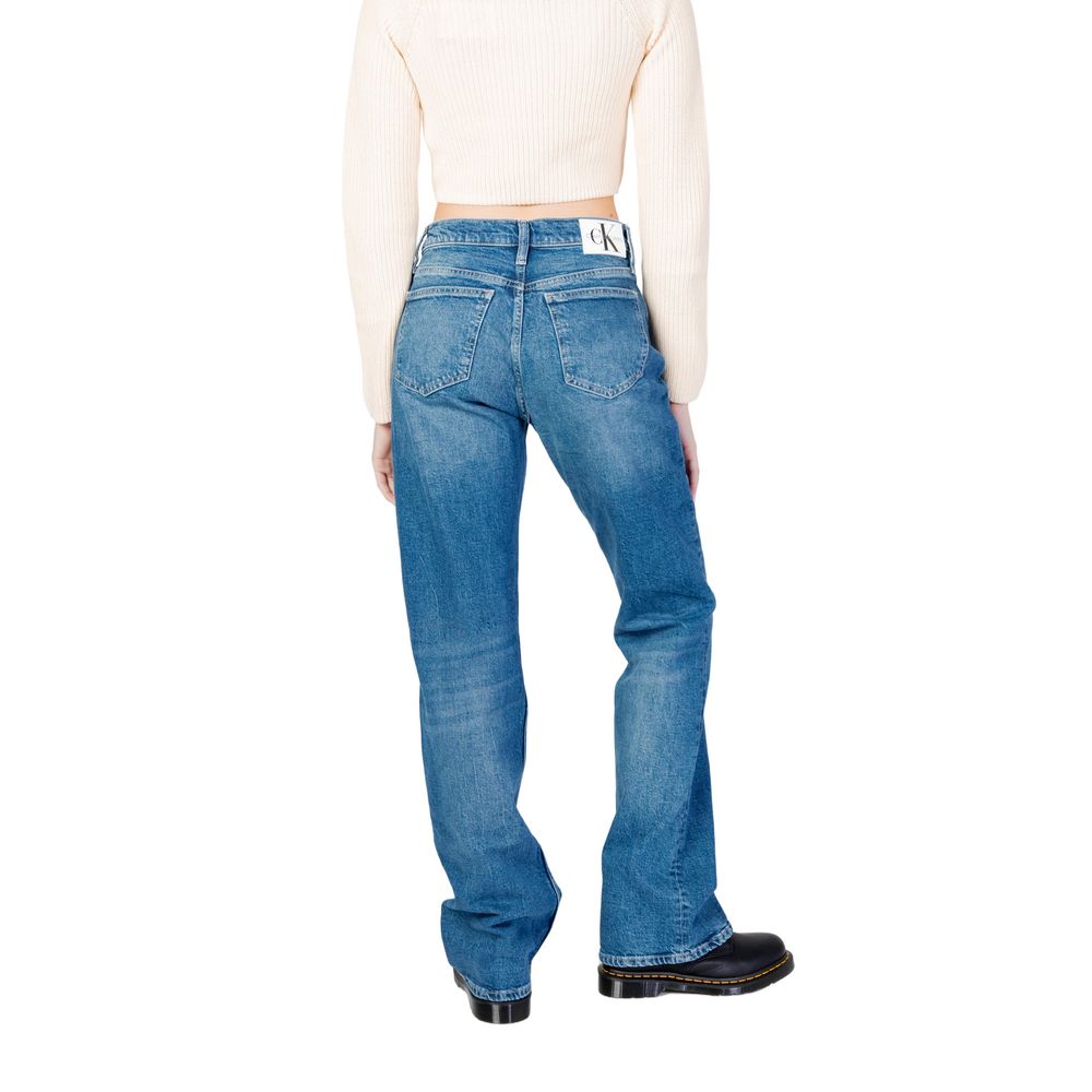 Blugi și pantaloni din bumbac albastru Calvin Klein Jeans