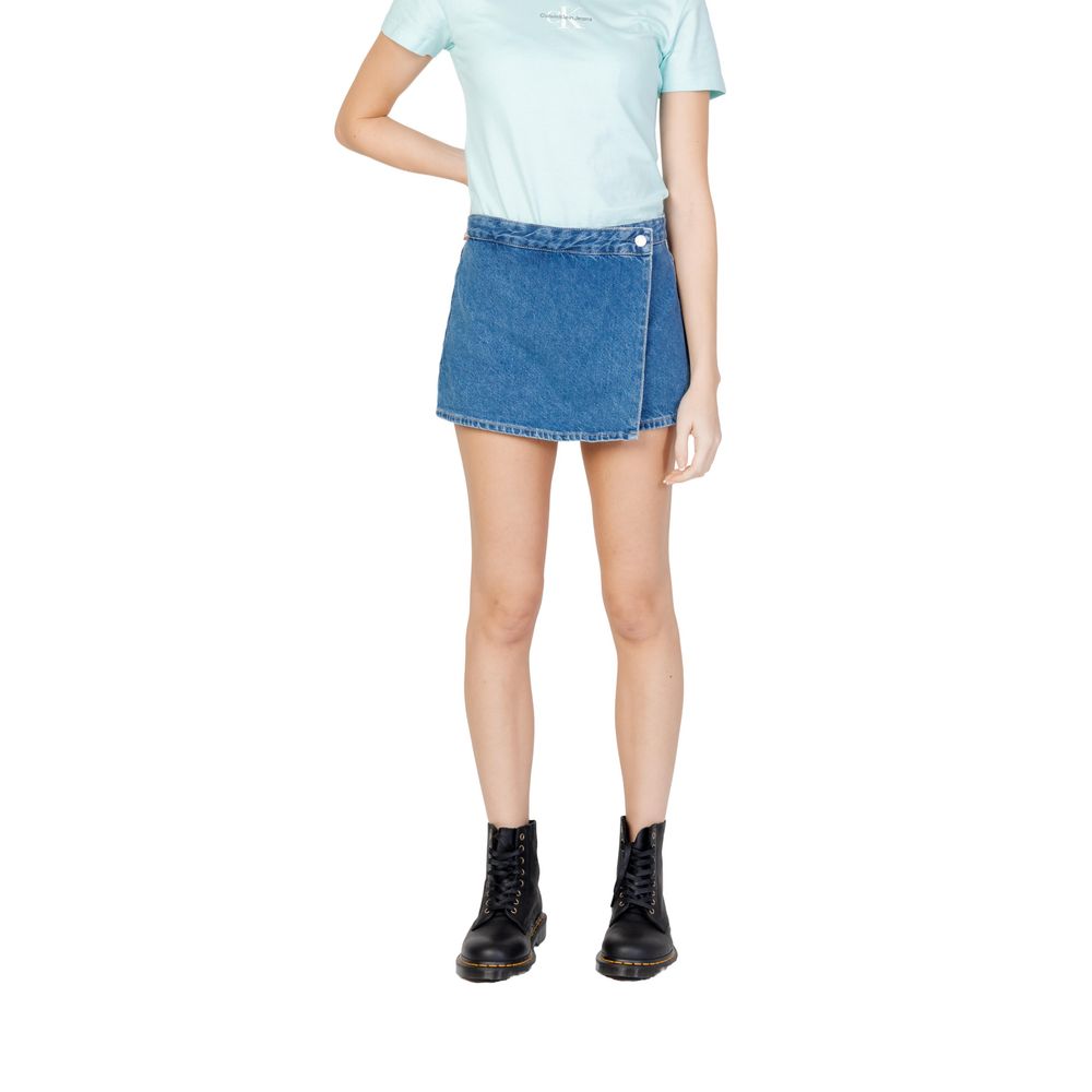 Pantaloni scurți din bumbac albaștri Calvin Klein Jeans
