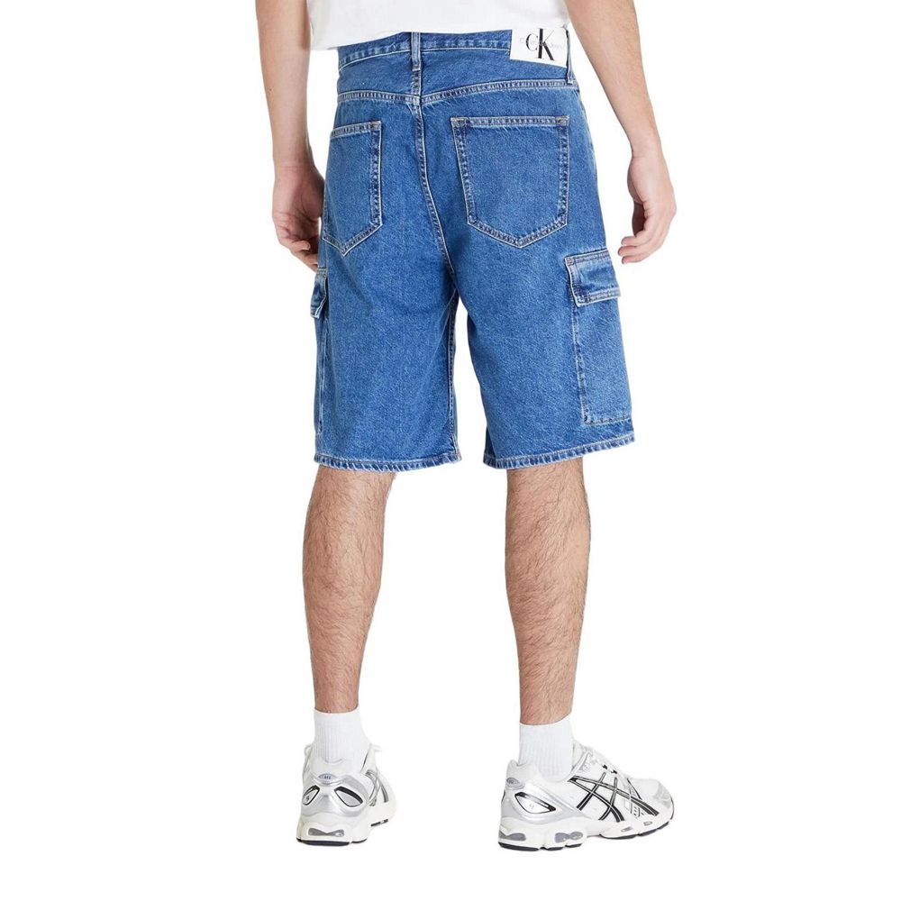 Pantaloni scurți din bumbac albaștri Calvin Klein Jeans