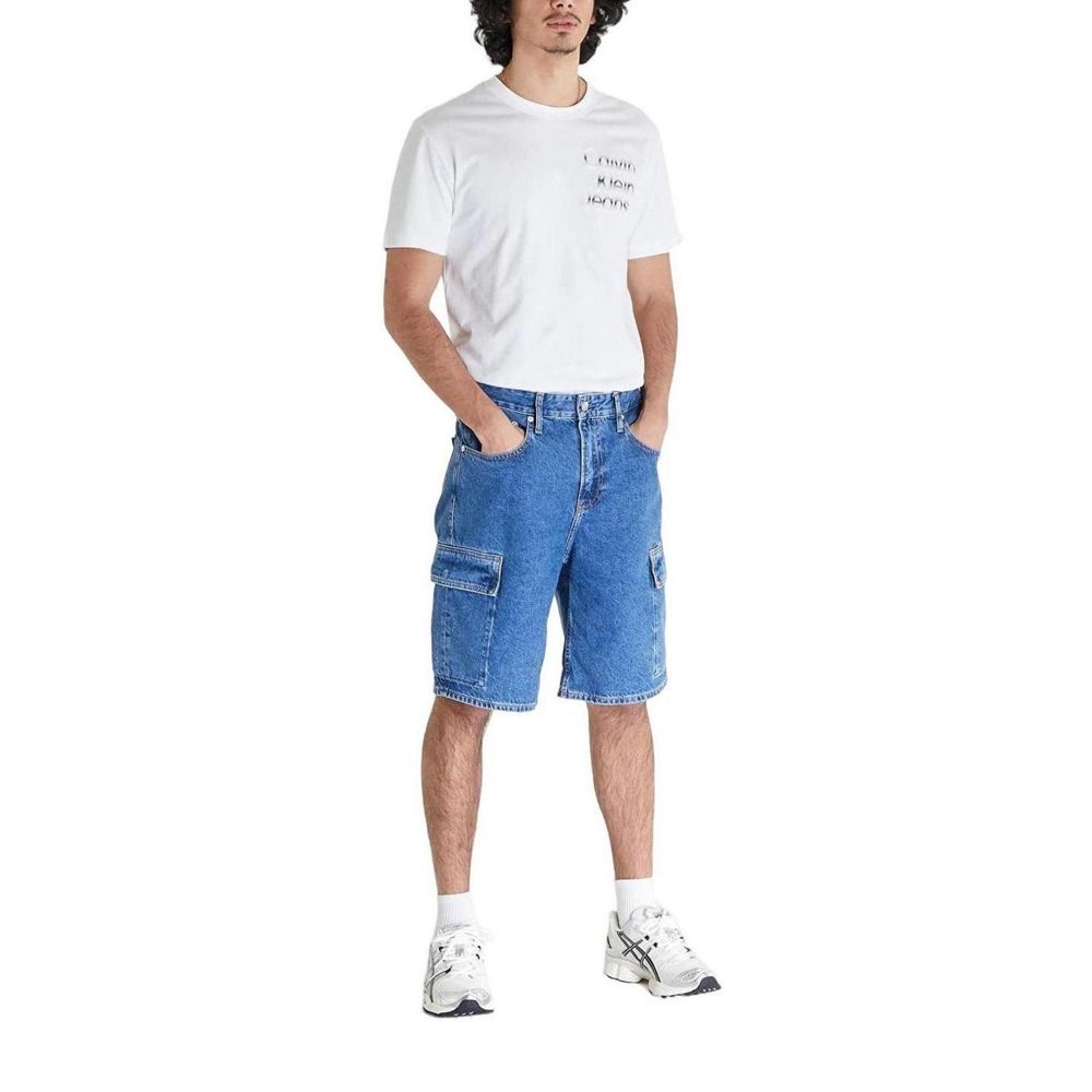 Pantaloni scurți din bumbac albaștri Calvin Klein Jeans