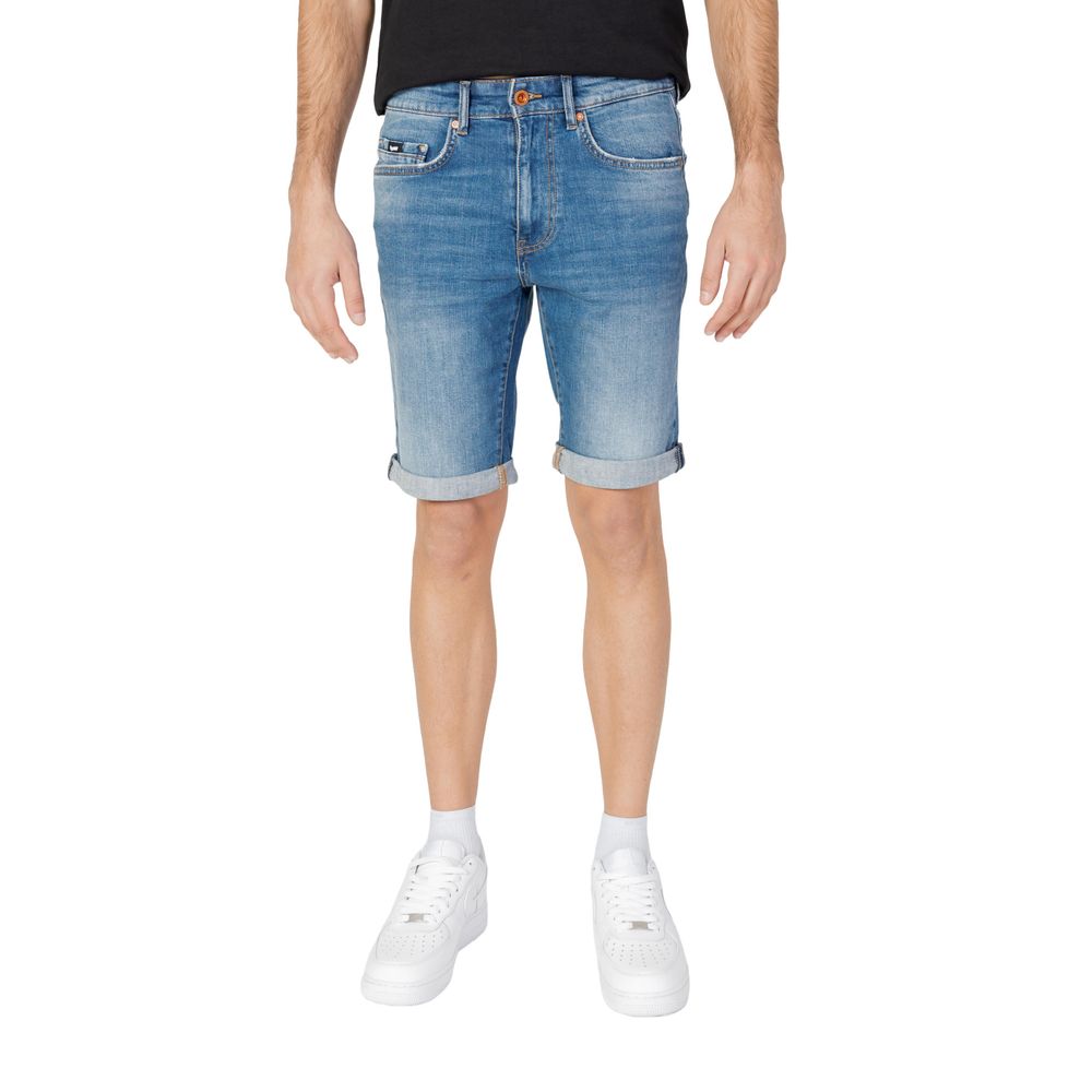 Pantaloni scurți din bumbac albastru-gaz