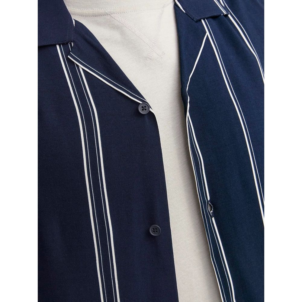 Jack Jones – Kurzarmhemd aus Viskose, Blau
