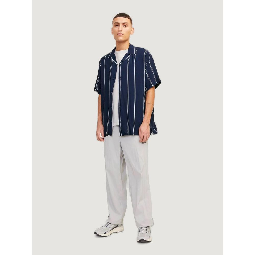 Jack Jones – Kurzarmhemd aus Viskose, Blau