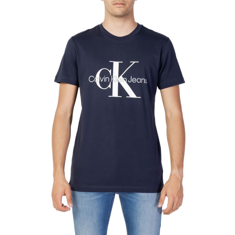 Tricou Calvin Klein Jeans albastru din bumbac