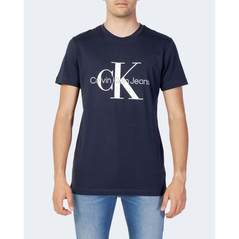 Tricou Calvin Klein Jeans albastru din bumbac