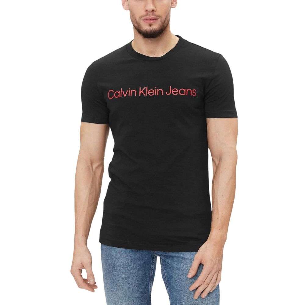 Tricou bicolor din bumbac Calvin Klein Jeans