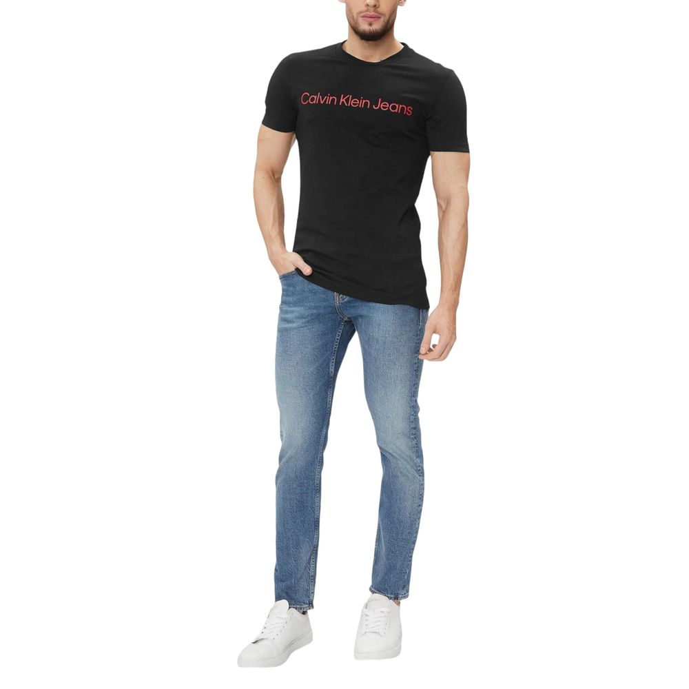 Tricou bicolor din bumbac Calvin Klein Jeans