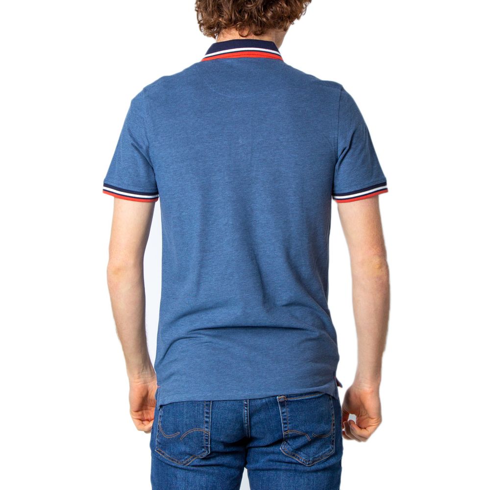 Tricou polo albastru din bumbac Jack Jones