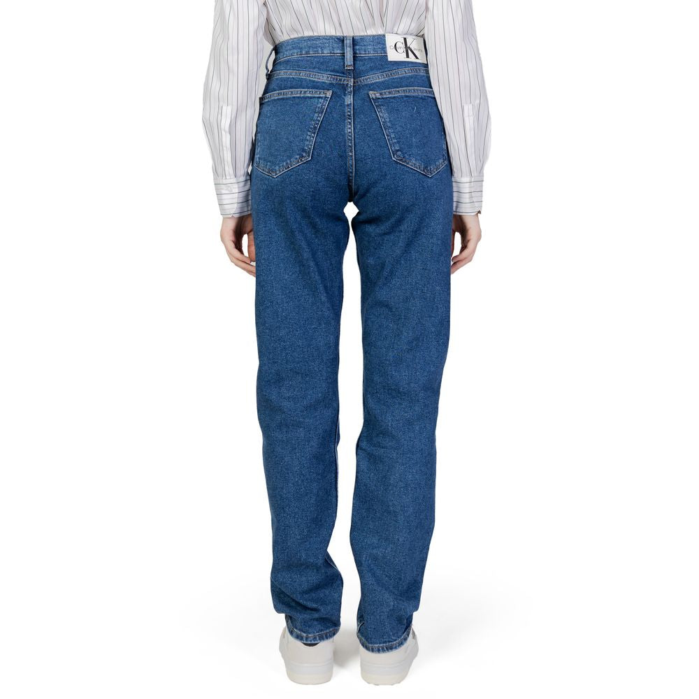 Blugi și pantaloni din bumbac albastru Calvin Klein Jeans