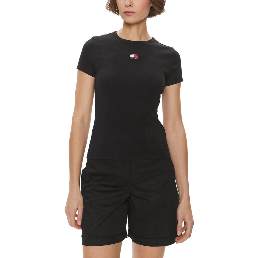 Tommy Hilfiger Jeans Black Cotton T-Shirt