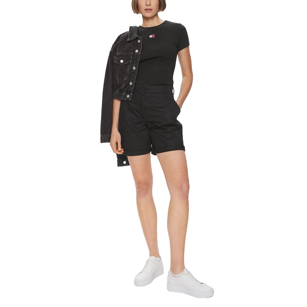 Tommy Hilfiger Jeans Black Cotton T-Shirt