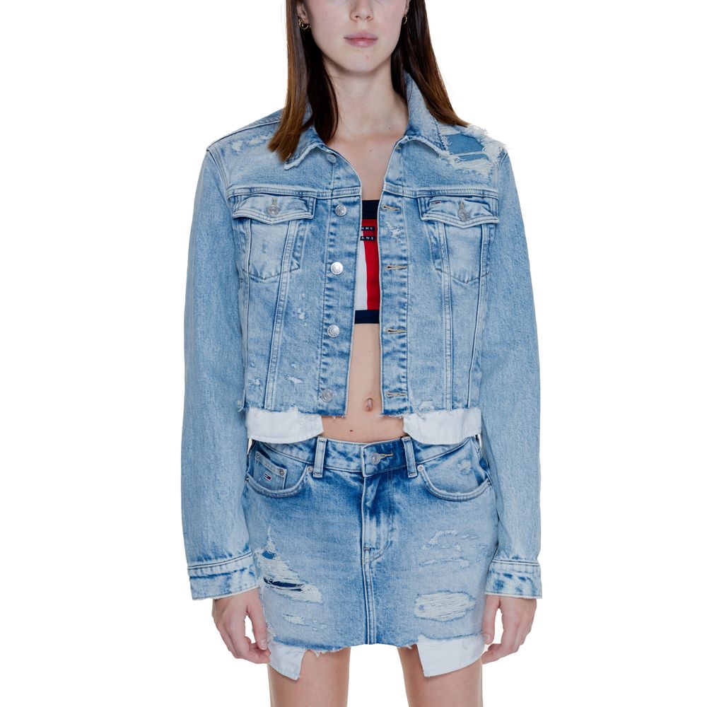 Tommy Hilfiger Jeans – Jacken und Mäntel aus recycelter Baumwolle in Hellblau