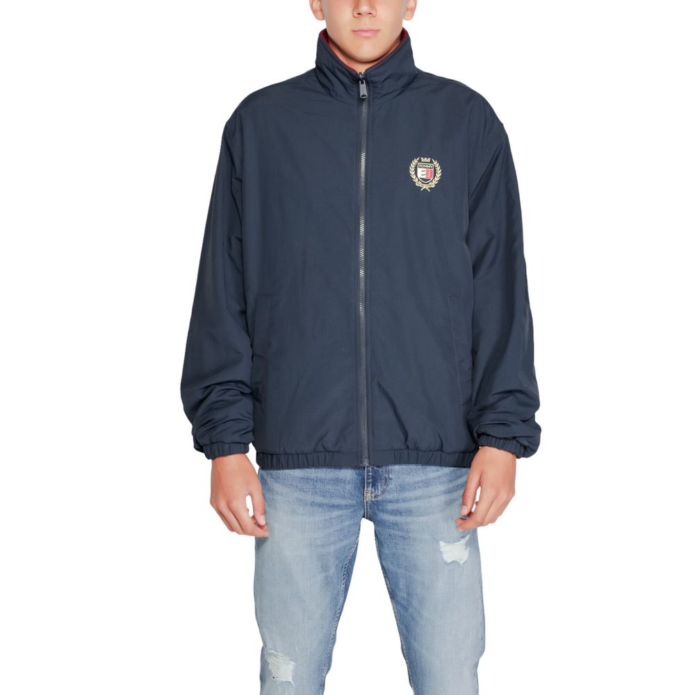 Jachetă Tommy Hilfiger Jeans albastră din poliester reciclat