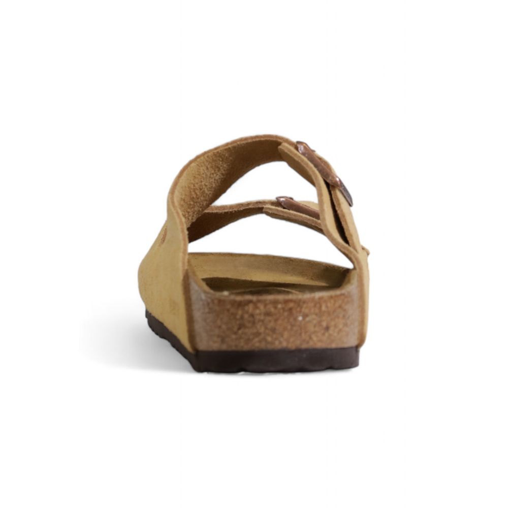 Sandale Birkenstock bej din piele întoarsă