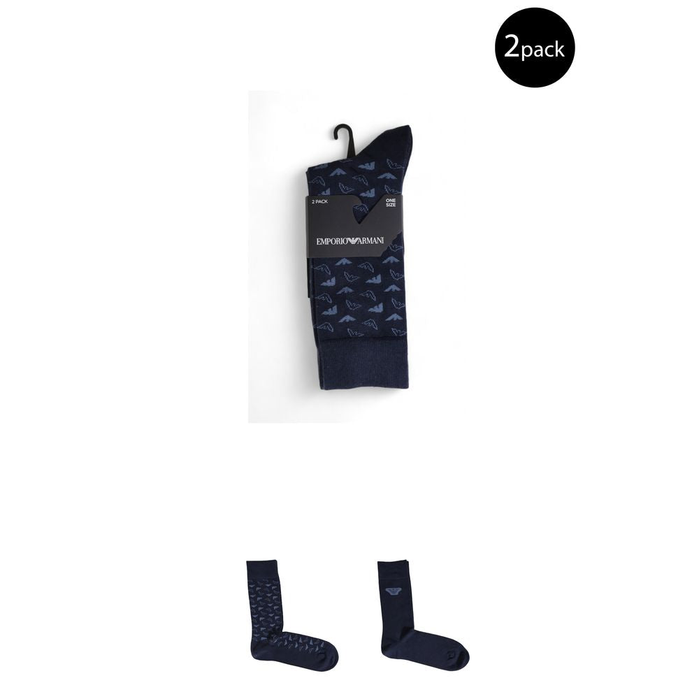 Emporio Armani Underwear – Blaue Baumwollsocke