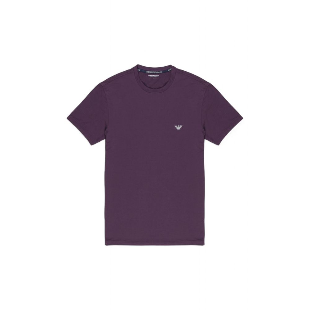 Tricou Emporio Armani Underwear violet cu imprimeu modal