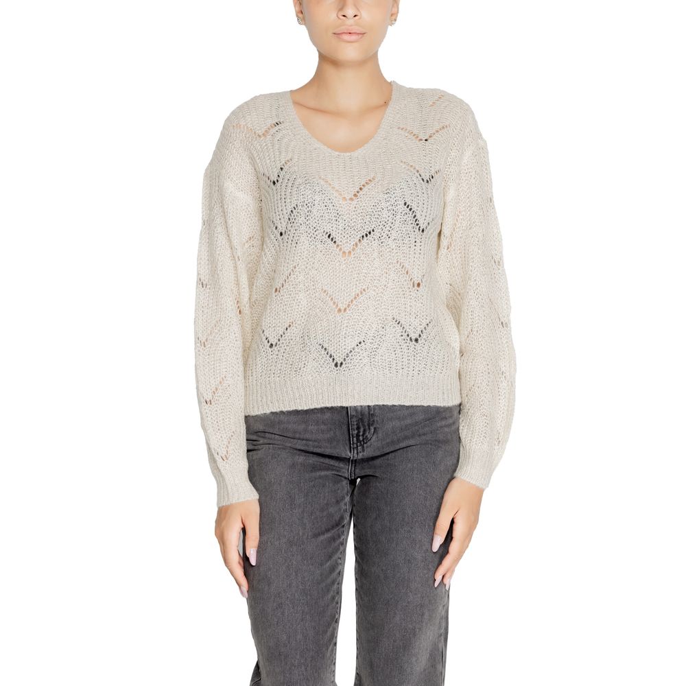 Jacqueline De Yong Cremefarbener Marabu-Pullover