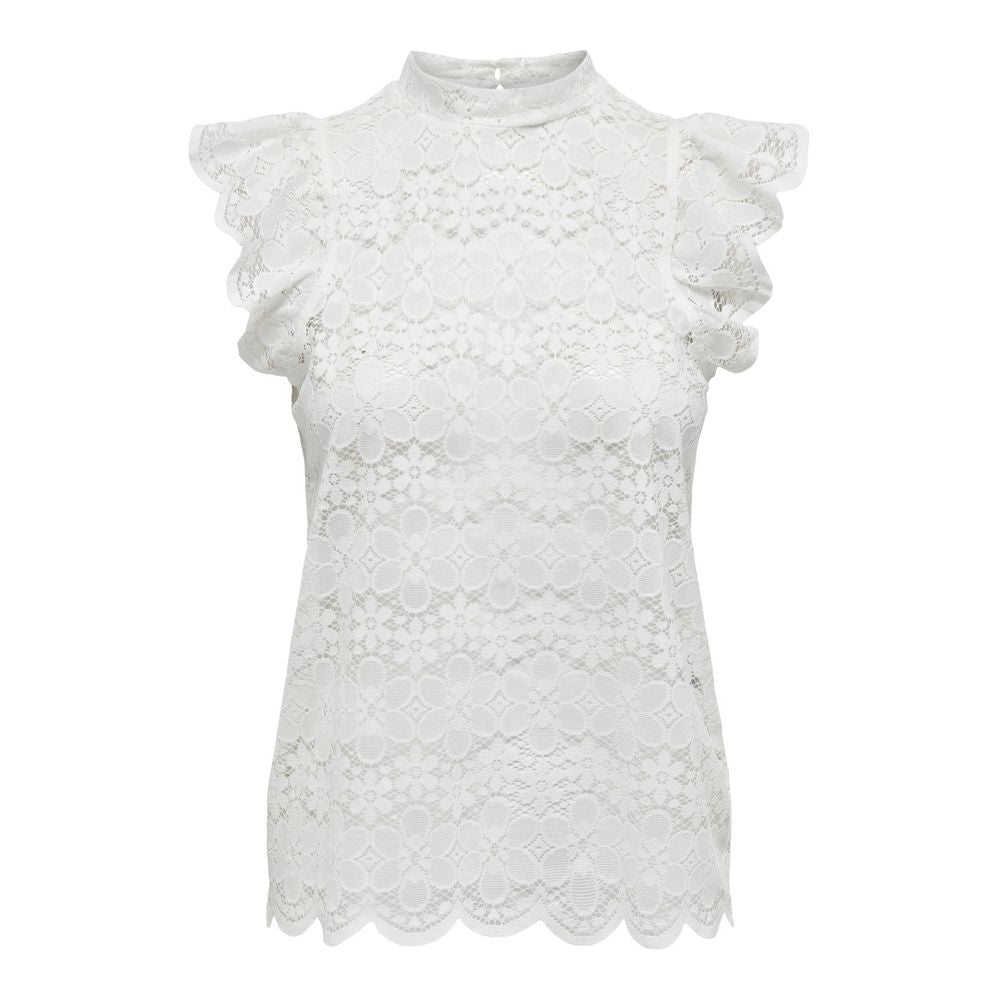 Jacqueline De Yong Cremefarbenes Polyester-Top