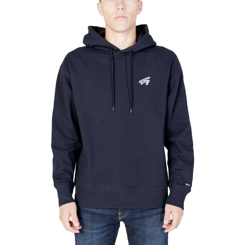 Pulover albastru din bumbac Tommy Hilfiger Jeans