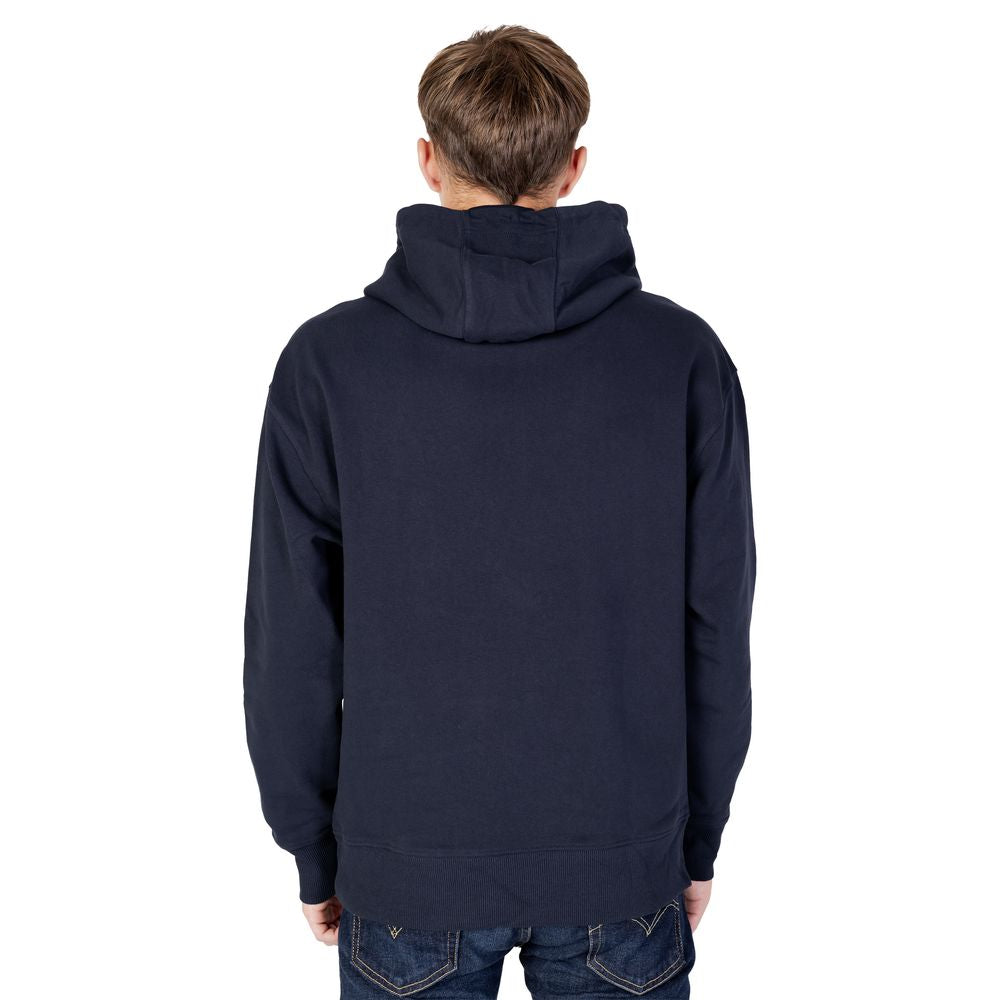 Pulover albastru din bumbac Tommy Hilfiger Jeans