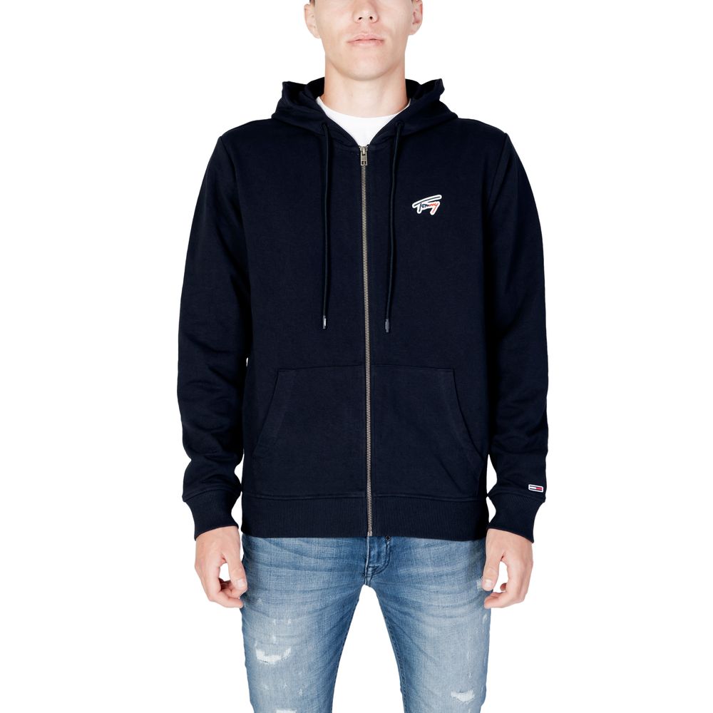 Pulover albastru din bumbac organic Tommy Hilfiger Jeans